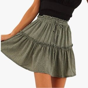 Set of 2 Alelly Women's High Waist Ruffle Mini Skirts